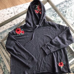 Embroidered Crop Hoodie